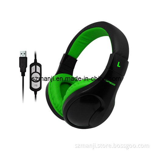 New Design Wired Computer USB Headphone with Mic
